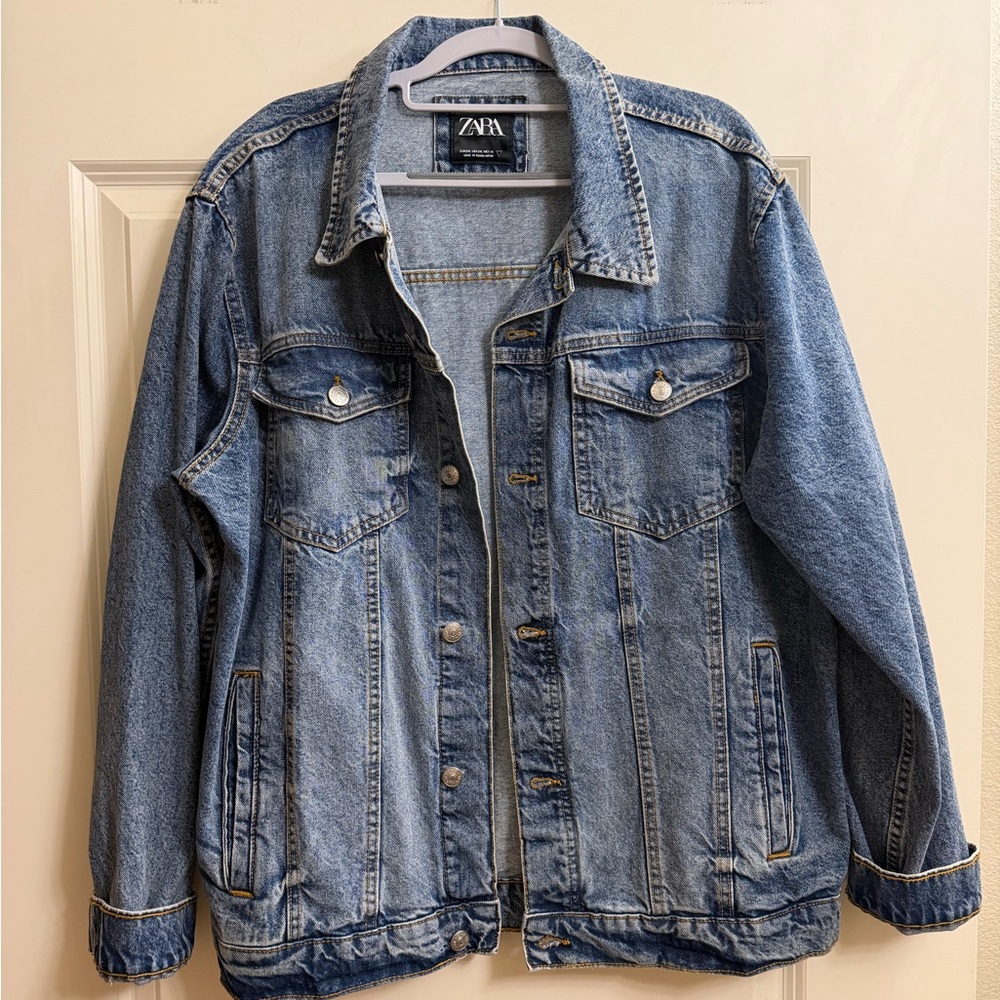 Zara Blue Denim Trucker Jacket